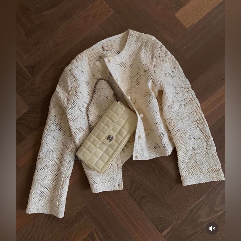 Sezane Cream Lace Knit Cardigan - Picture 4 of 8
